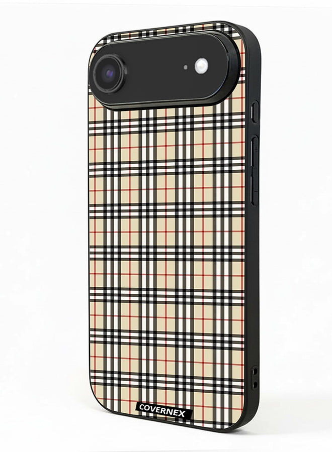 Apple iPhone 17 Air Protective Case Cover Printed Featuring Classic Neutral Plaid Pattern
