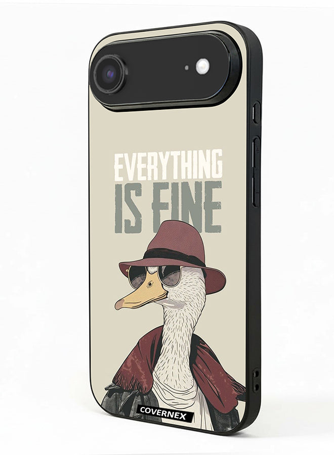 Apple iPhone 17 Air Protective Case Cover Printed Featuring Everything is Fine Stylish Ostrich