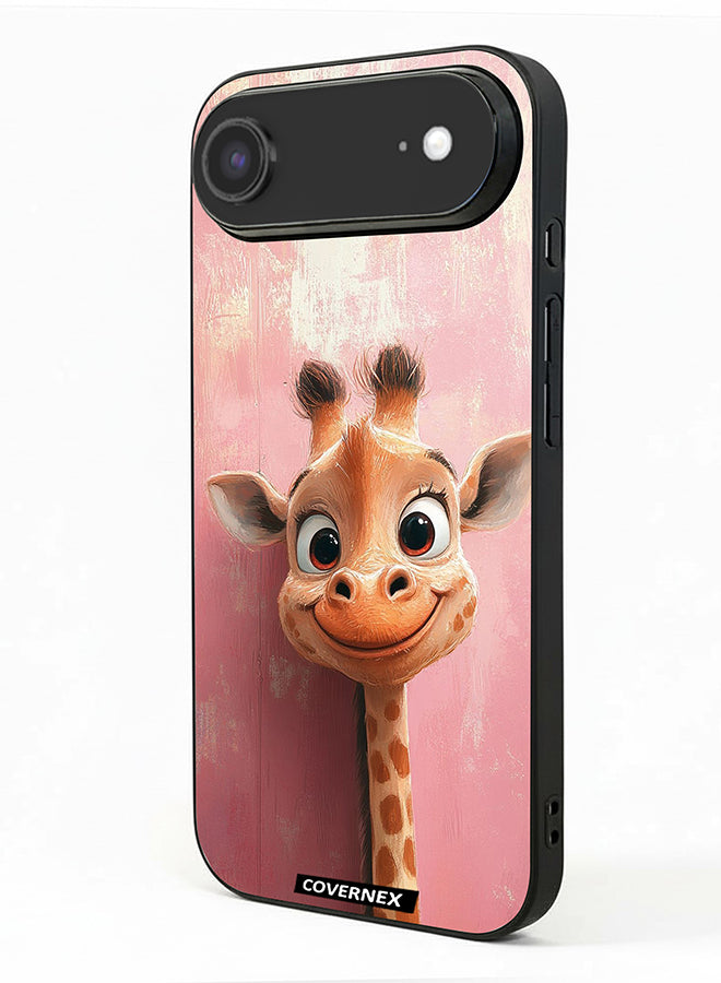 Apple iPhone 17 Air Protective Case Cover Printed Featuring Sweet Giraffe Close Up Art