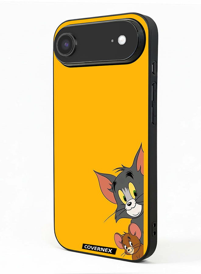 Apple iPhone 17 Air Protective Case Cover Printed Featuring Classic Duo Tom and Jerry Peeking Friends