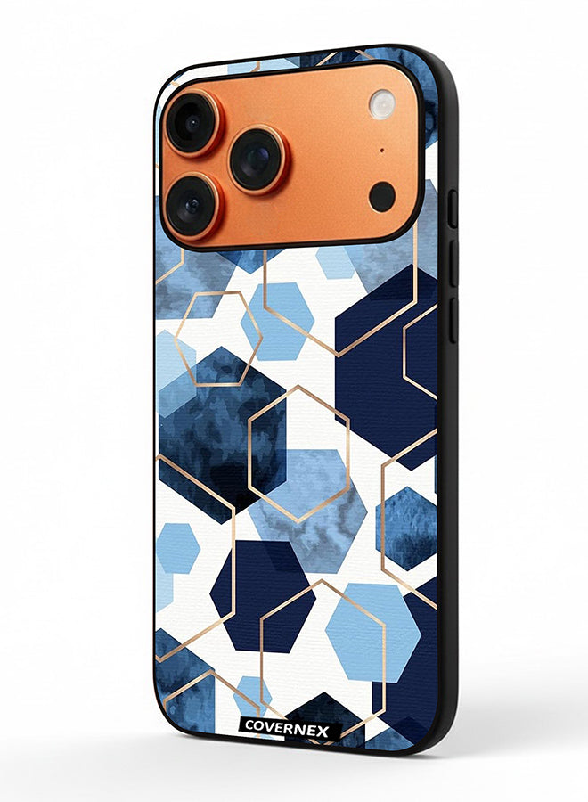Apple iPhone 17 Pro Max Protective Case Cover Printed Featuring Hexagon Mosaic A Geometric Pattern