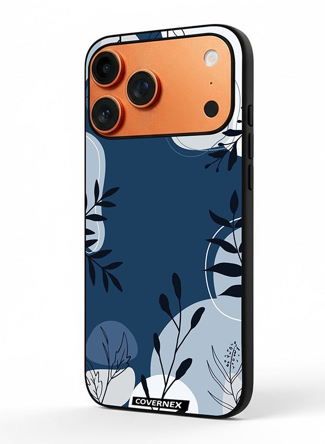 Apple iPhone 17 Pro Max Protective Case Cover Printed Featuring Delicate Laf and Plant Outlines