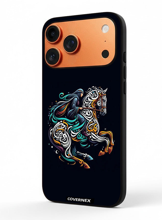 Apple iPhone 17 Pro Max Protective Case Cover Printed Featuring Ornamental Horse