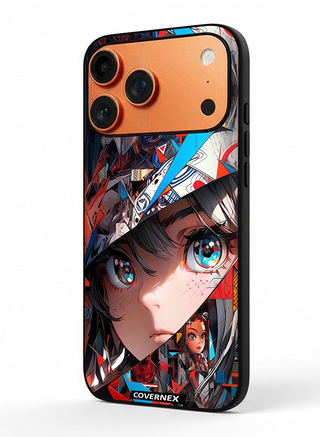 Apple iPhone 17 Pro Max Protective Case Cover Printed Featuring Abstract Collage Anime Eyes Graphic
