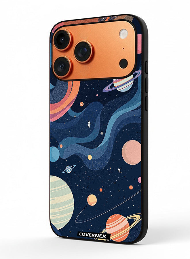 Apple iPhone 17 Pro Max Protective Case Cover Printed Featuring Seep Space and Planet Art