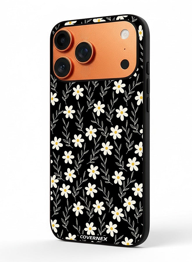 Apple iPhone 17 Pro Max Protective Case Cover Printed Featuring Midnight Garden Tiny Daisy Pattern