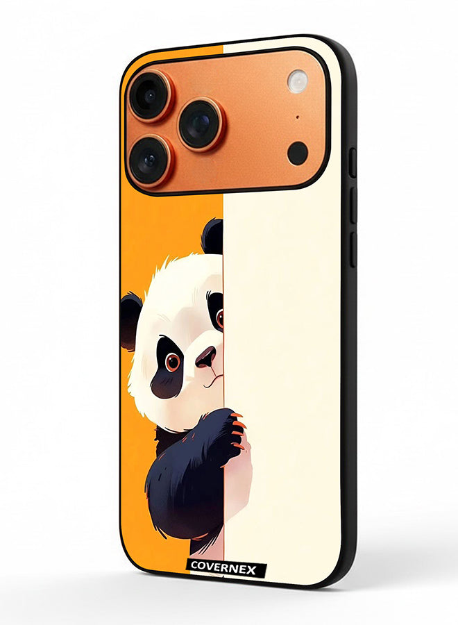 Apple iPhone 17 Pro Max Protective Case Cover Printed Featuring Cute Peek Behind The Wall Illustration