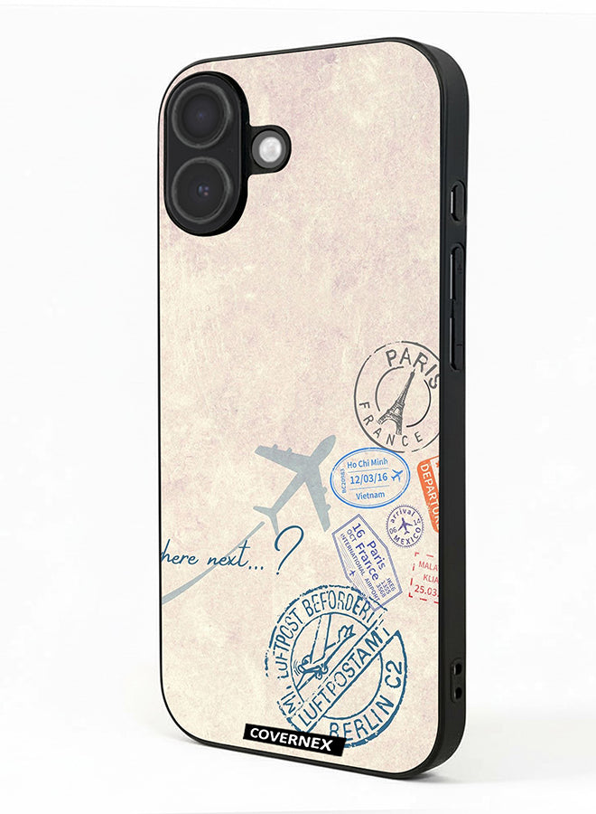 Apple iPhone 17 Protective Case Cover Printed Featuring Paris And Aviation Stamp