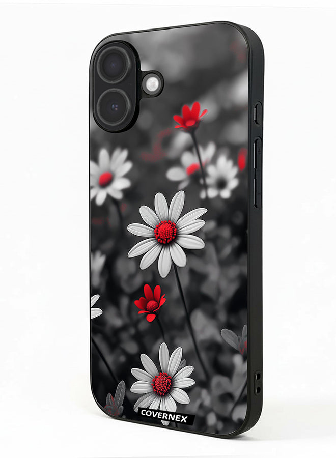 Apple iPhone 17 Protective Case Cover Printed Featuring Midnight Daisies Set of Flowers