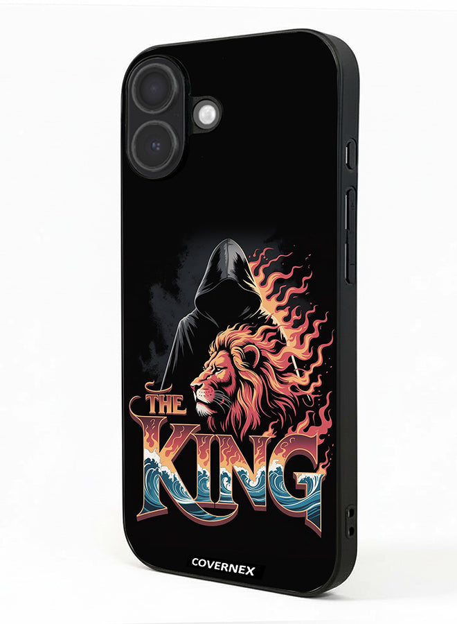 Apple iPhone 17 Protective Case Cover Printed Featuring The King Lion and Hooded Figure