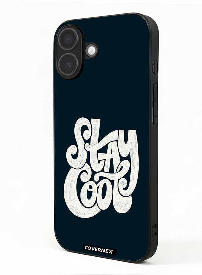 Apple iPhone 17 Protective Case Cover Printed Featuring Stay Cool Retro Croovy Typography