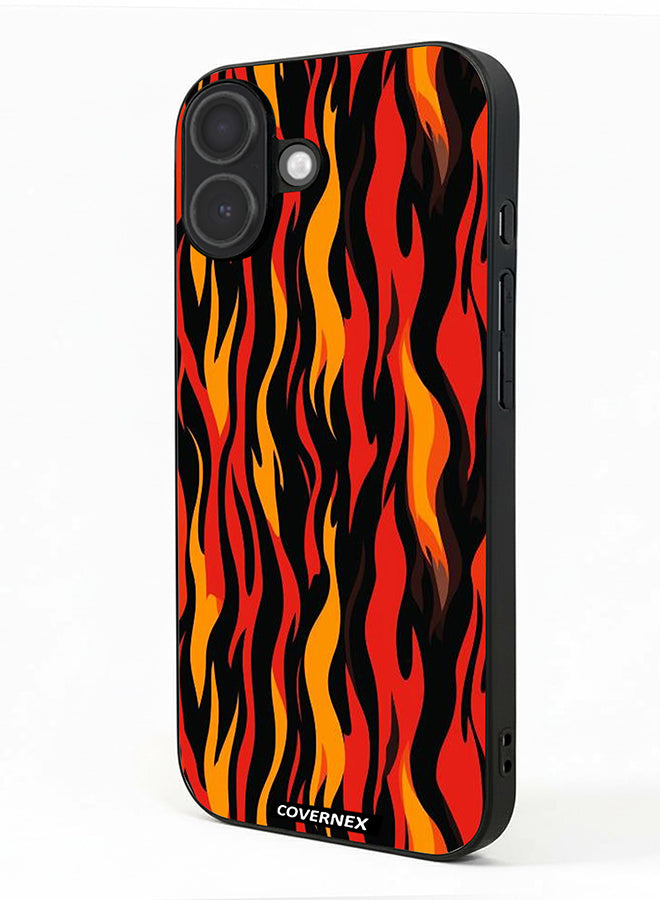 Apple iPhone 17 Protective Case Cover Printed Featuring Stylized Flame Pattern