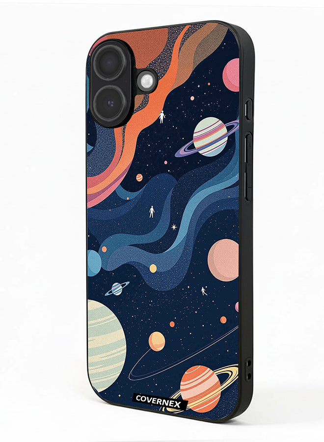 Apple iPhone 17 Protective Case Cover Printed Featuring Seep Space and Planet Art