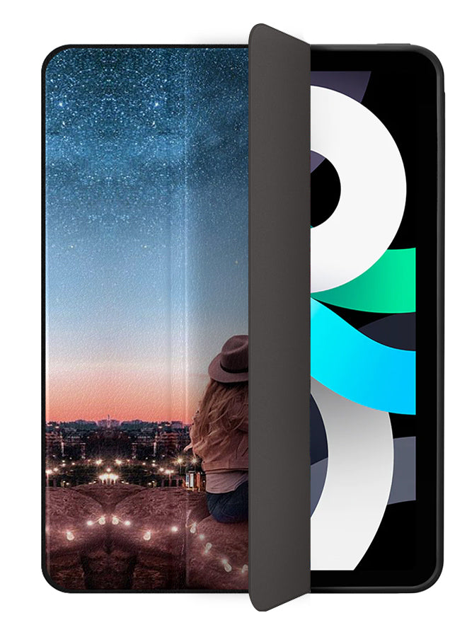 Apple iPad Air 10.9 5th generation Case Cover Stylish Hat Girl Looking To Eiffel Tower
