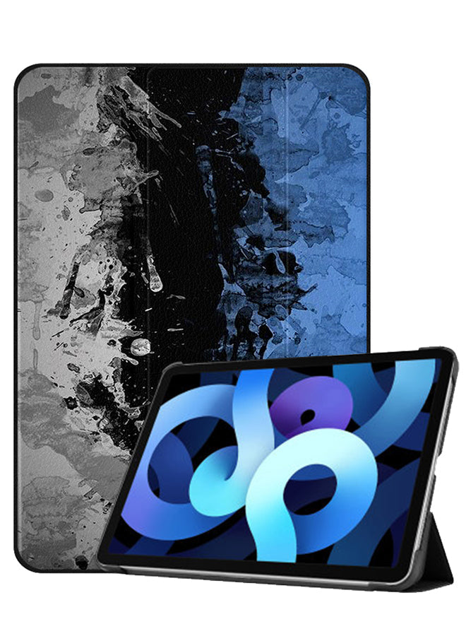 Apple iPad Air 10.9 4th generation Case Cover Grey Black Blue Paint Pattern