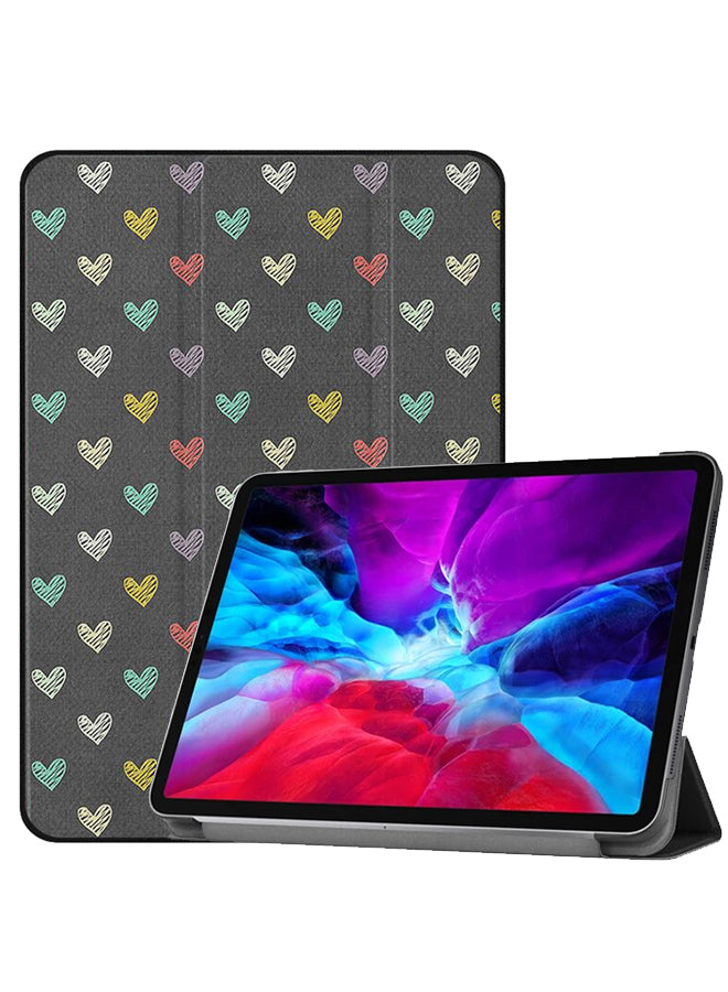 Apple iPad Pro 12.9 (2021) Case Cover Small Multi Color Hearts Pattern