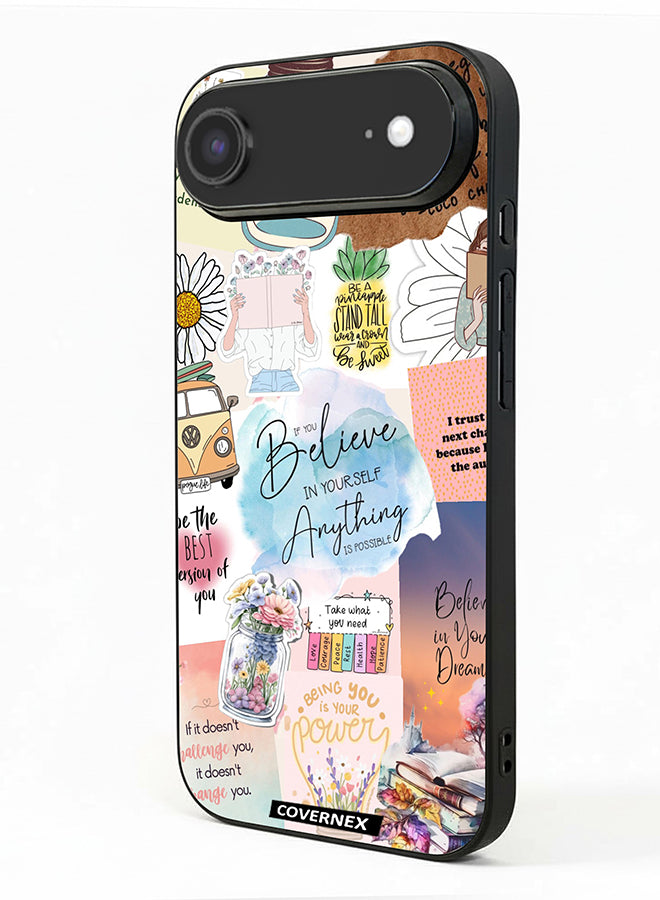 Apple iPhone 17 Air Protective Case Cover Printed Featuring Inspirational Themed with Floral and Travel Elements