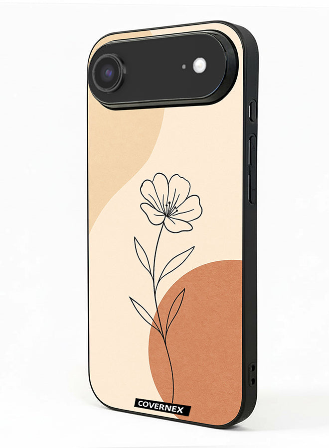 Apple iPhone 17 Air Protective Case Cover Printed Featuring Minimalist Wildflower Sketch
