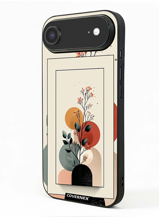 Apple iPhone 17 Air Protective Case Cover Printed Featuring Minimalist Plant and Abstract Shapes