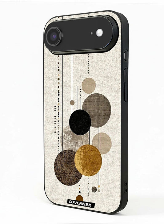 Apple iPhone 17 Air Protective Case Cover Printed Featuring Neutral Tones Circular and Linear Art