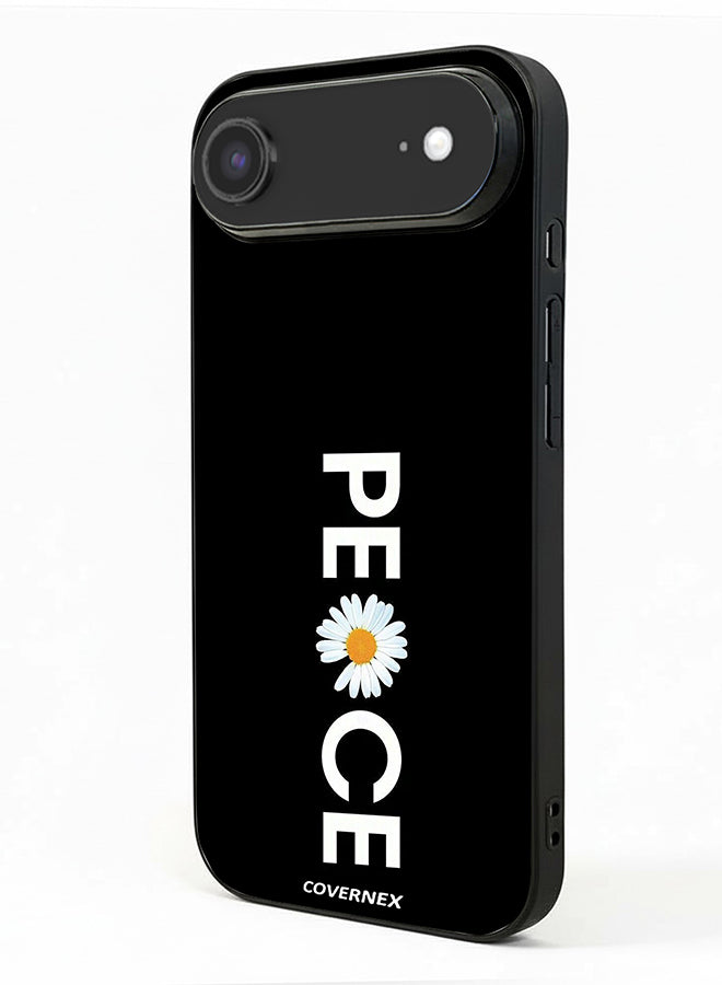 Apple iPhone 17 Air Protective Case Cover Printed Featuring Minimalist PEACE with Daisy Graphic