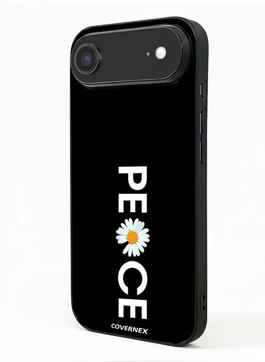Apple iPhone 17 Air Protective Case Cover Printed Featuring Minimalist PEACE with Daisy Graphic
