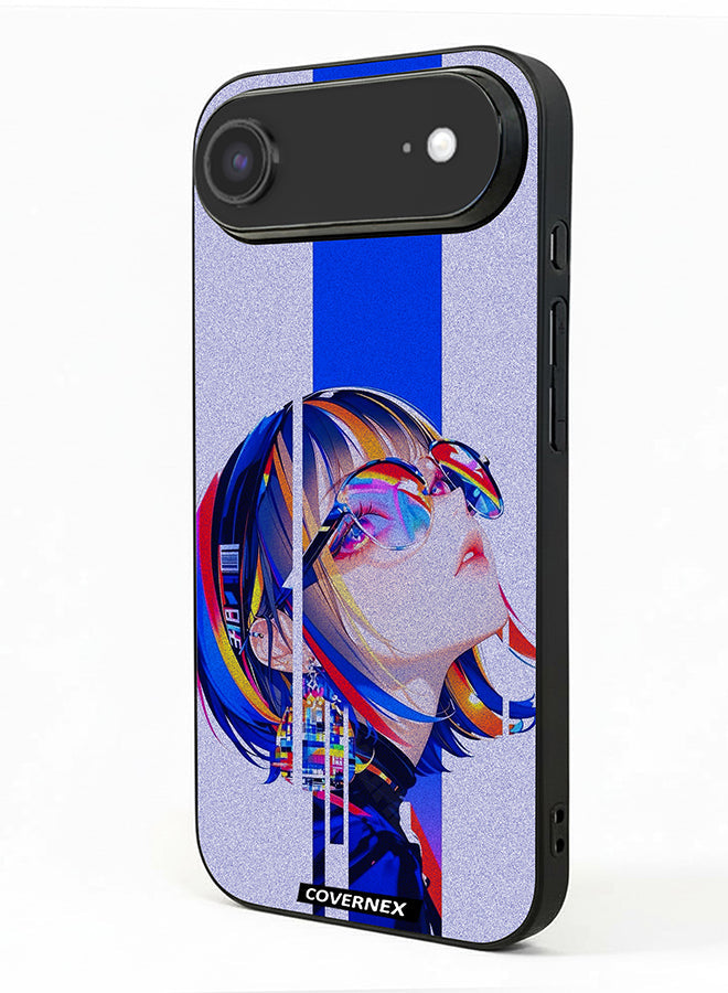 Apple iPhone 17 Air Protective Case Cover Printed Featuring Glitch Art Anime Girl Portrait