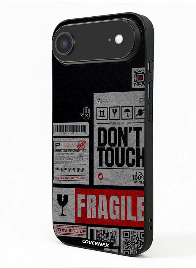 Apple iPhone 17 Air Protective Case Cover Printed Featuring Fragile Warning Label Collage