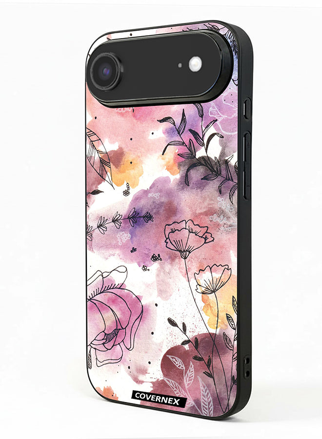 Apple iPhone 17 Air Protective Case Cover Printed Featuring Soft Pastel Watecolor Wildflower