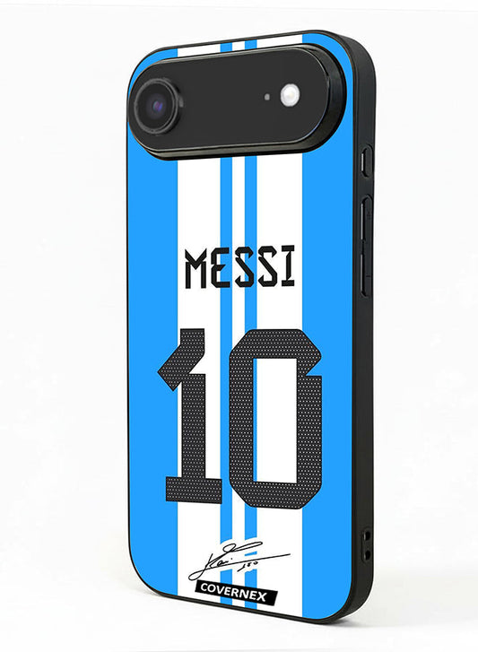 Apple iPhone 17 Air Protective Case Cover Printed Featuring Lionel Messi National Team Jersy Design with Signature