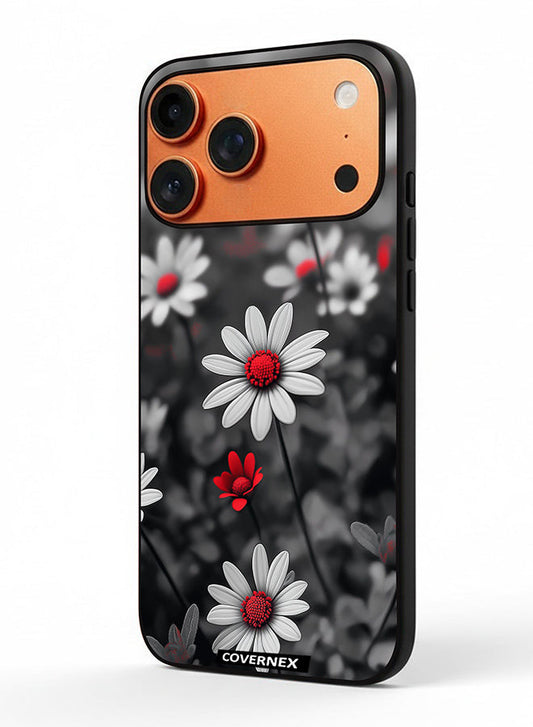 Apple iPhone 17 Pro Max Protective Case Cover Printed Featuring Midnight Daisies Set of Flowers