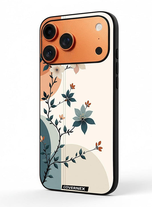 Apple iPhone 17 Pro Max Protective Case Cover Printed Featuring Elegant Leafy Branches