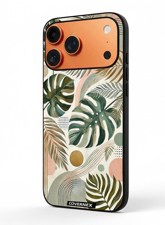 Apple iPhone 17 Pro Max Protective Case Cover Printed Featuring Tropical Monstera