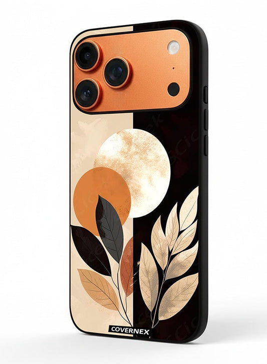 Apple iPhone 17 Pro Max Protective Case Cover Printed Featuring Crescent Moon And Leafy