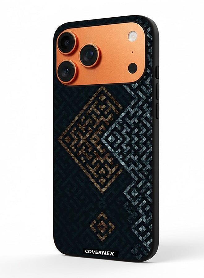 Apple iPhone 17 Pro Max Protective Case Cover Printed Featuring Layered Geometric Pattern