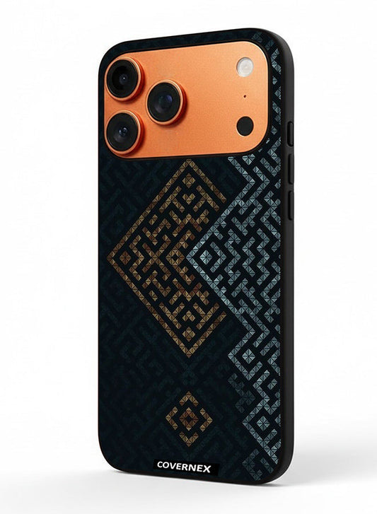 Apple iPhone 17 Pro Max Protective Case Cover Printed Featuring Layered Geometric Pattern