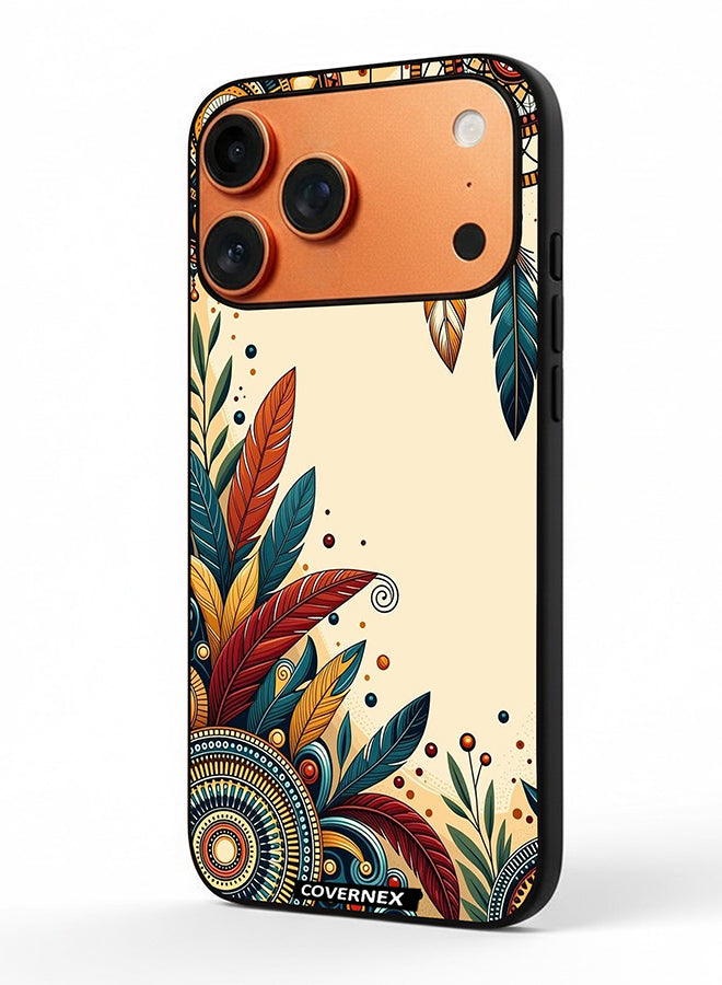 Apple iPhone 17 Pro Max Protective Case Cover Printed Featuring Tribal Boho Feather