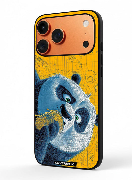 Apple iPhone 17 Pro Max Protective Case Cover Printed Featuring Whimsical Panda Illustration