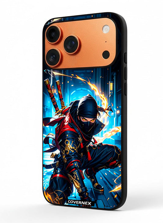 Apple iPhone 17 Pro Max Protective Case Cover Printed Featuring Katana Warrior Cyber Ninja Action Illustration