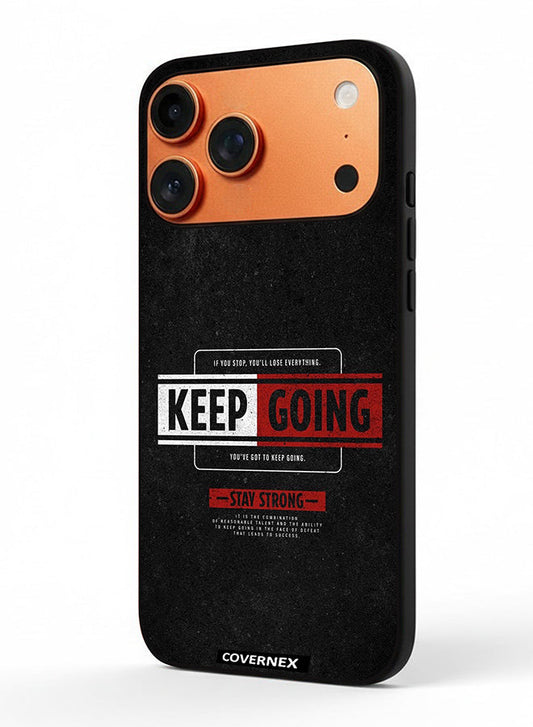 Apple iPhone 17 Pro Max Protective Case Cover Printed Featuring Keep Going
