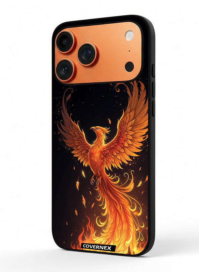 Apple iPhone 17 Pro Max Protective Case Cover Printed Featuring Majestic Mythical Phoenix Illustration