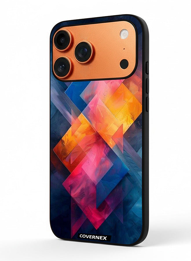 Apple iPhone 17 Pro Max Protective Case Cover Printed Featuring Prism Fusion Geometric Overlay