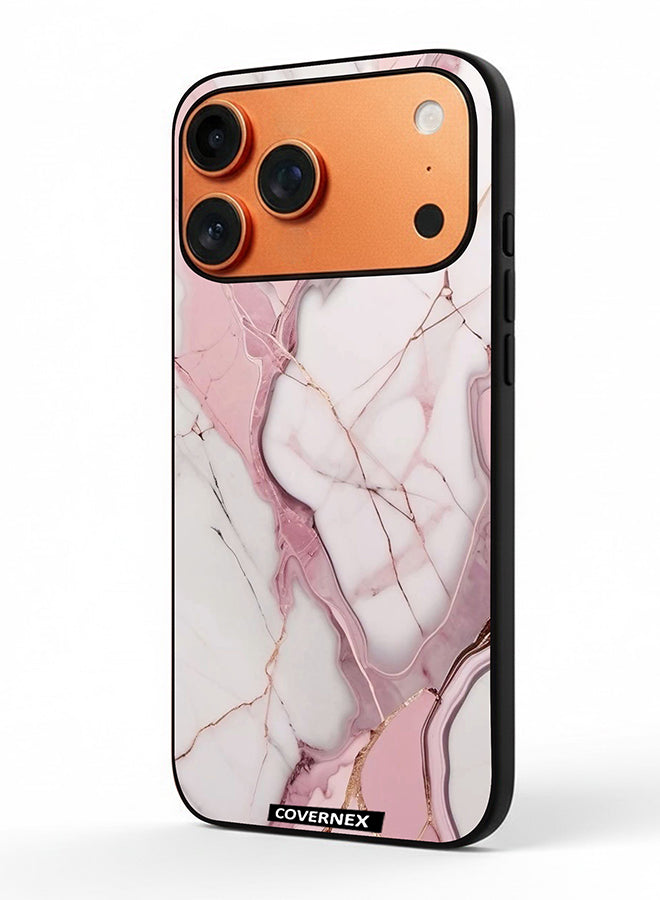 Apple iPhone 17 Pro Max Protective Case Cover Printed Featuring Rose Quartz Marble Texture