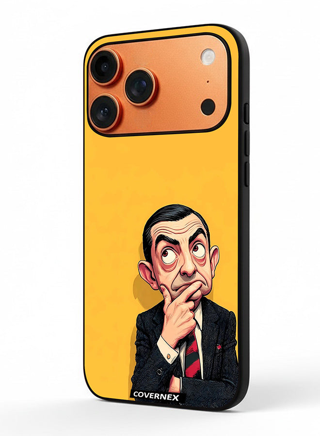 Apple iPhone 17 Pro Max Protective Case Cover Printed Featuring Mr Bean Thinking Pose Classic Comedy