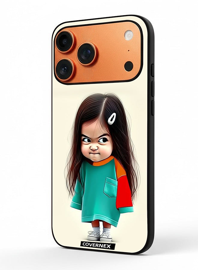 Apple iPhone 17 Pro Max Protective Case Cover Printed Featuring Crumpy Little Girl Expressionist