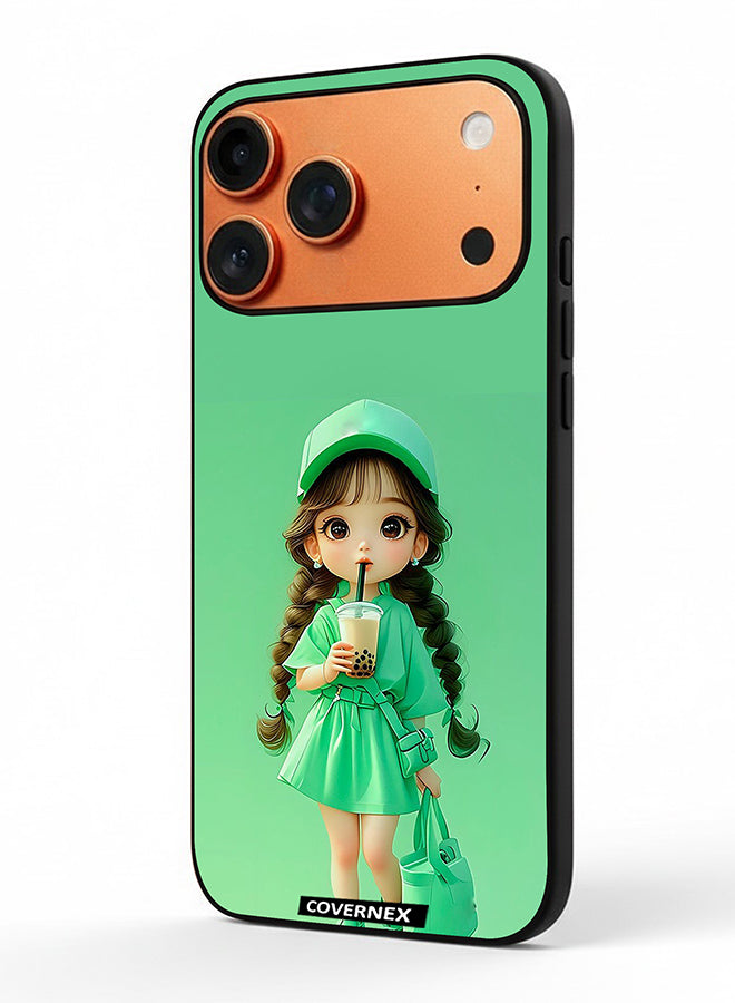 Apple iPhone 17 Pro Max Protective Case Cover Printed Featuring Boba Girl Chibi Style Fashion