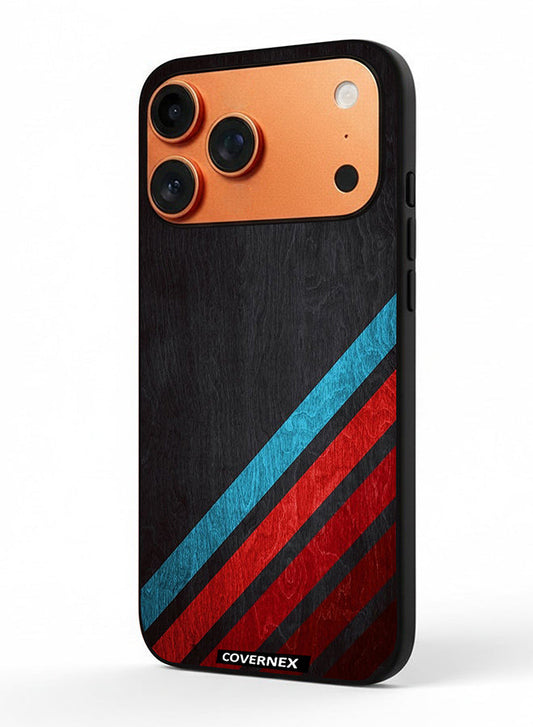 Apple iPhone 17 Pro Max Protective Case Cover Printed Featuring Retro Racing Stripes