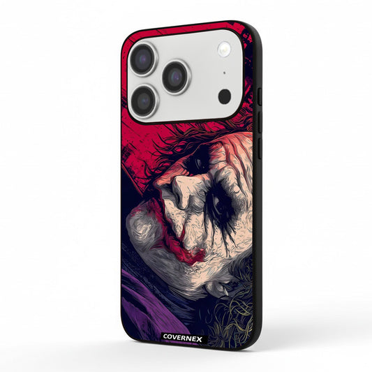 Apple iPhone 17 Pro Protective Case Cover Printed Featuring Textured Joker Portrait