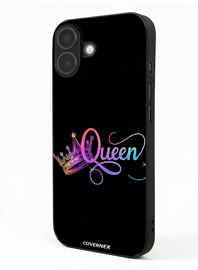 Apple iPhone 17 Protective Case Cover Printed Featuring The Queen with Holographic Crown