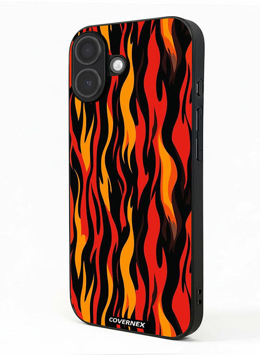 Apple iPhone 17 Protective Case Cover Printed Featuring Stylized Flame Pattern